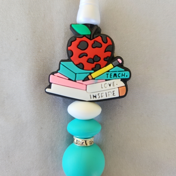 TEACHER'S PET 🍎BEADED PEN & BOOKMARK SET📚 - Picture 2 of 4